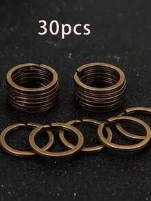 10Pcs Polished Silver Keyring Stainless Steel Hole Flat Key Ring Key Chain Rhodium Plated Round Split Keychain DIY Wholesale