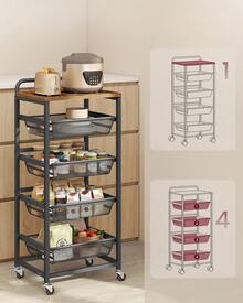 Storage Carts - Black - View 3