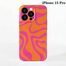 1 件极简主义电影不对称拼布图案硬质手机壳，表面光滑，适用于 11/12/13/14/15/16 Pro Max - 彩色 - 查看 50