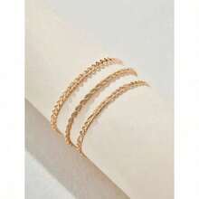 3pcs/Set Multi-Layered Chain Unique Design Anklets, Street Style Suitable For Women Everyday Wear - Gold - View 3