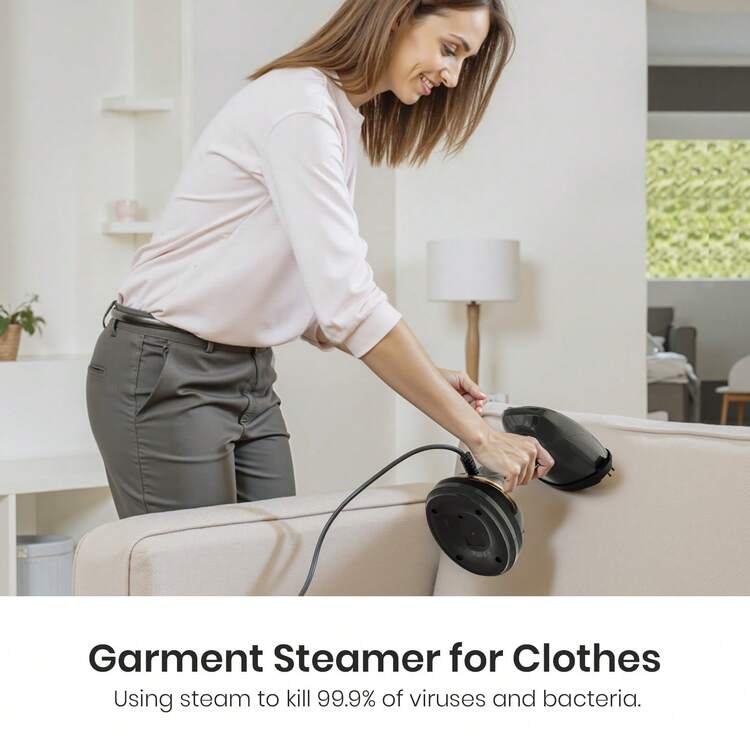 SUPERLEX Garment Steamer For Clothes,Household Steam Iron,Portable Handheld Design Effortlessly Remove Clothing Wrinkles,350ml Big Capacity, Strong Penetrating Steam, Removes Wrinkle, For Home, Office And Travel - 英規插(220-240V) - 查看 8