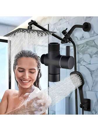 1pc Shower Diverter, Full Copper 4-Port Quick Open Diverter Valve Faucet Shower Head Accessory / Copper 3-Way 4-Port Quick Open Shower Diverter - 2 Inlets 3 Outlets Diverter Valve Shower Faucet Converter Leak-Proof