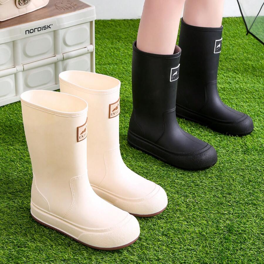 Women Rain Footwear - Khaki [Fleece Lined] - View 1