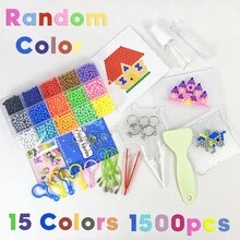 10 Colors 1000pcs Standard Accessory Pack / 15 Colors 1500pcs Deluxe Accessory Pack, Magic Water Beads Puzzle Toys For Boys Girls DIY Peg Beads Creative Fun Craft Kids Children Birthday Gift