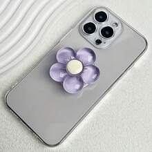 Suporte dobrável para celular em resina transparente com estampa de flor rosa fofa, presente criativo para amigos, design antiderrapante, acessório universal para smartphone, presente para o Dia das Mães ou aniversário. - Multicolorido - Ver 9