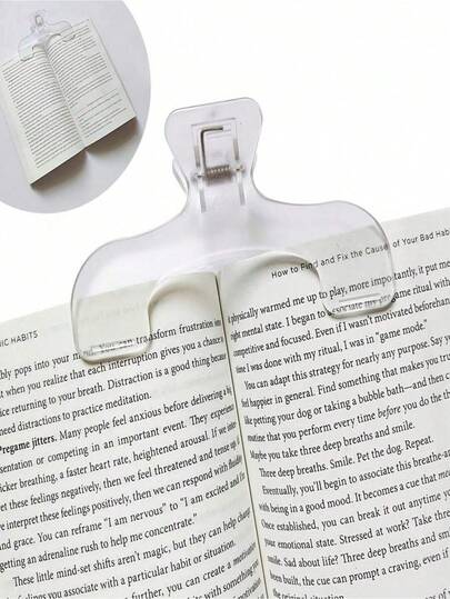 1/3/5pcs Transparent Book Clips, Page Fixers, Bookmarks, Reading Accessories, Convenient For Reading, Teaching, Fixing Manuscripts, Suitable For Teachers And Office Workers Aged 18 And Above, Back To School Supplies