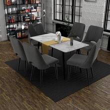 Esszimmerstühle 4er Set, Stühle Esszimmer Stoff mit Hoher Rückenlehne, Küchenstühle Modern mit Metallfüßen, Gepolsterter Esstisch Stühle Geeignet - Dunkelgrau - Übersicht 7