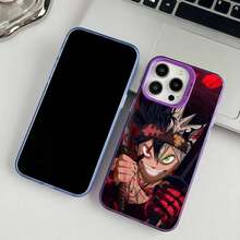 Funda de teléfono con diseño del anime B-Black Clover compatible con Apple 11 12 13 14 15 16 Pro Max Plus, funda protectora con acabado chapado, compatible con los modelos 17, 17 Pro y 17 Pro Max - z8 - Ver 6