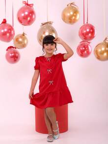 Vestido de princesa lacinho Babado com Tule