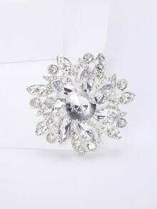 Sparkling Rhinestone Flower Brooches - Luxury Crystal Pins For Women Unisex Banquet Clothing Accessories/Friends Party Badge Gifts