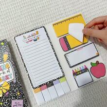 Mehrfarbiges Haftnotizen-Set im Lehrstil, beinhaltet Tafel, stiftförmige Notizen & bunte Markiersticker, selbstklebend & leicht abzureißen, hilft Lehrern effizient Unterrichtsaufgaben und Wissensannotation zu verwalten