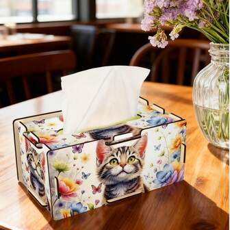 1 Handcrafted Wooden Tissue Box, Reusable Storage Organizer, Perfect For Home And Office Decor, Ideal Festive Gift For All Occasions, Can Be Used For Office Organization Storage, Handmade Decor, Durable Wood, Handmade Gift, Handmade Box, Christmas Decor.