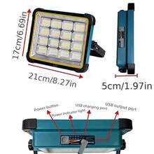 1/2pcs 192 LED Solar Powered Floodlight, 4*1200mAh Lithium-Ion Battery Long Lasting Lighting All Night, With Motion Sensor And USB Function, Outdoor Flashlight, Long Distance Bright Portable Lamp, Suitable For Tent, RV, Emergency, Power Outage - Solar/USB Dual Charging