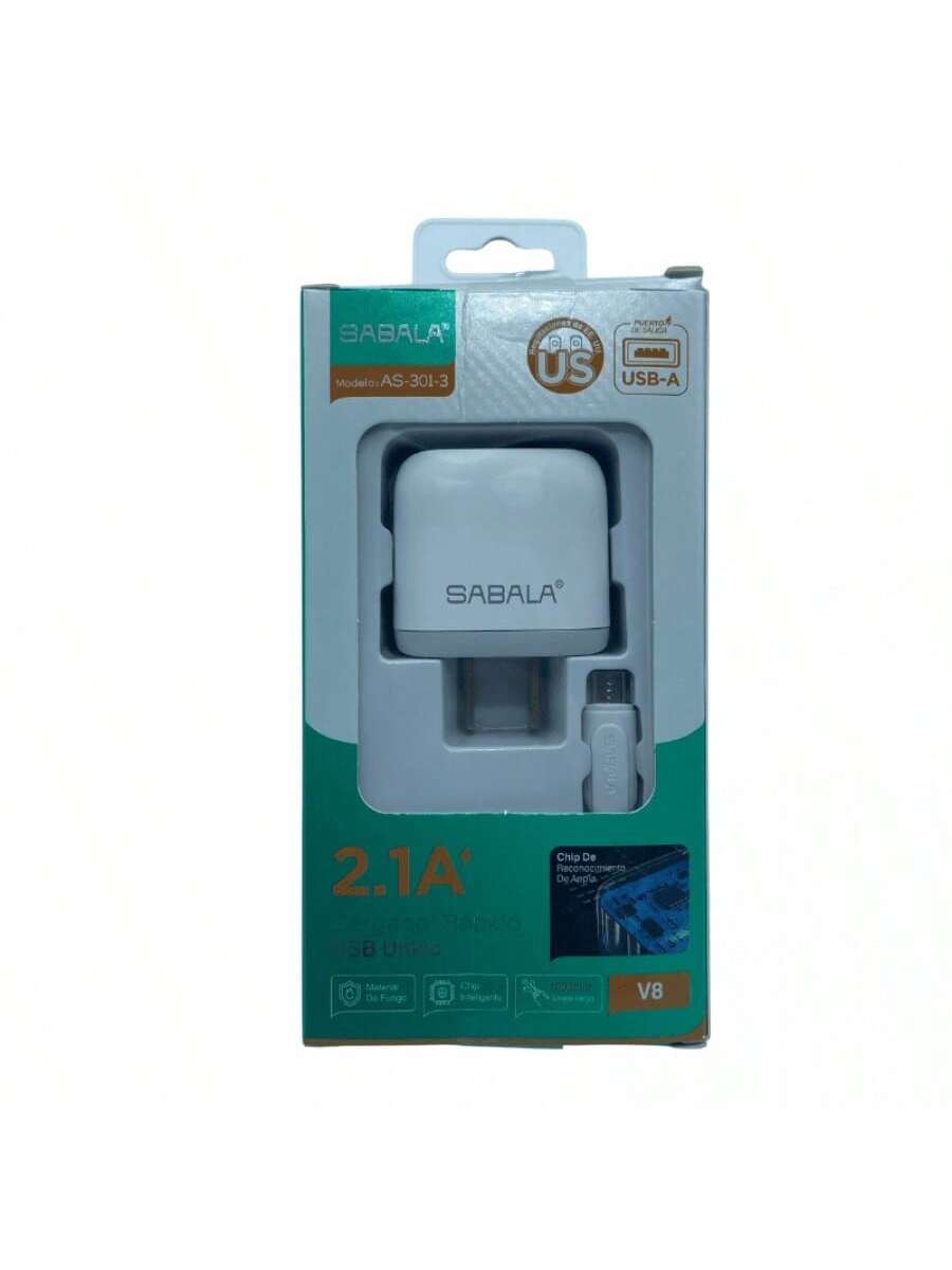Cabezal de carga CARGADOR SABALA CABLE V8 15W, BLANCO