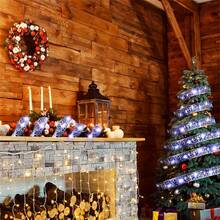 Silver & Gold Battery-Powered LED Christmas Ribbon Lights (Batteries Excluded) - Flexible, Ribbon & Bow, Indoor/Outdoor, Warm White/White/Multi-Color, Steady/Flash, Ideal For Wreath, Staircase, Holiday Decor