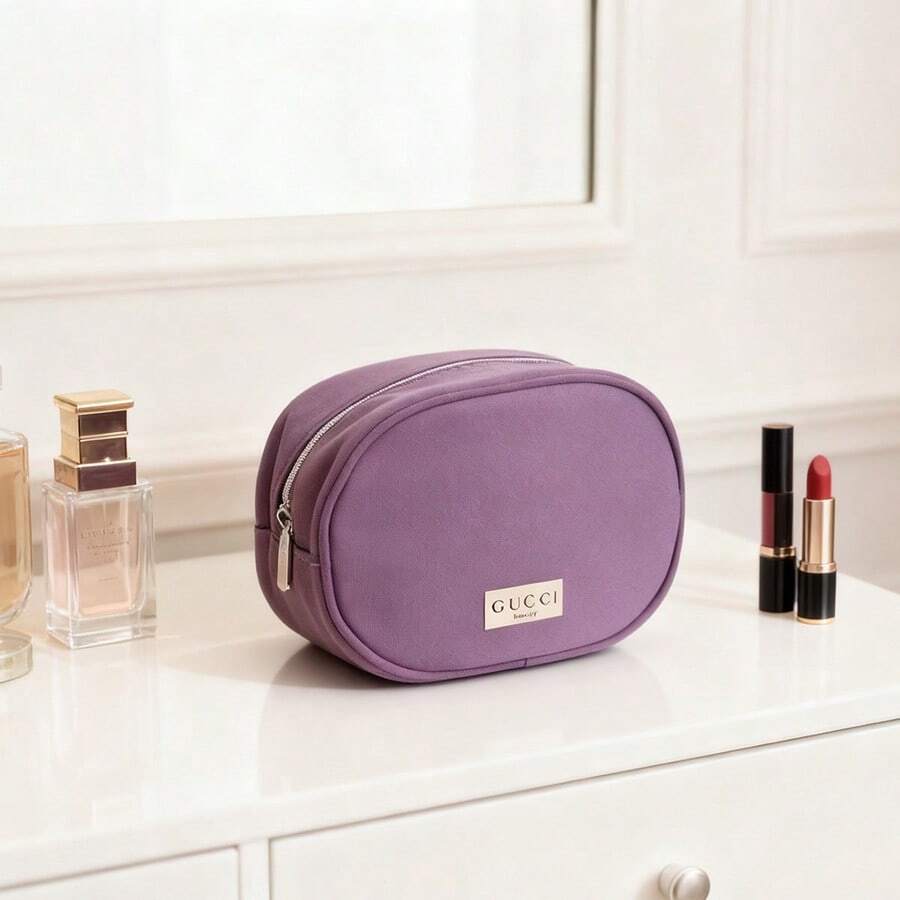 Gucci Ladies' Storage Box, With Zipper, Purple, Large Capacity, Suitable For Business Trips, Tourism, Daily Use, Cosmetics Storage, Sample Storage