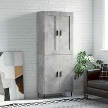 Highboard Betongrau 69, 5x34x180 cm Holzwerkstoff