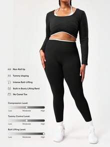 Pantalones de yoga de talle alto con control de abdomen para mujer de talla grande de TNTOR, mallas para hacer sentadillas a prueba de sudor con bolsillos, que absorben la humedad, levantan el trasero y son de compresión para hacer ejercicio, T5901B