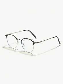 1副男士金属复古圆形镜框时尚眼镜，适合日常阅读和通勤。 - 彩色 - 查看 9