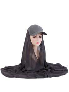 1pc Lady Mesh Scarf Hijab Cap, Suitable For Daily Use Bonnet Hair Bonnet Turban