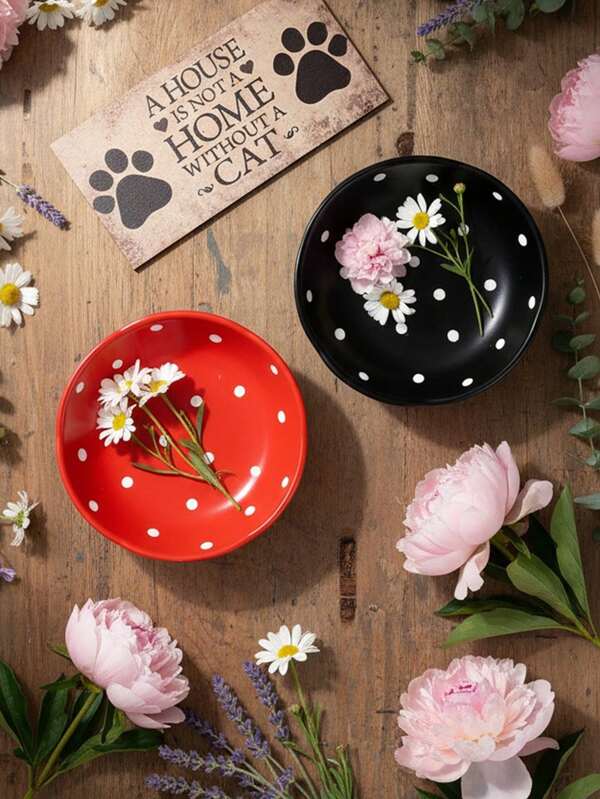 1 件可爱白色波尔卡圆点圆形蘑菇形树脂手绘装饰托盘，家居装饰盘，用于桌面、盘子、马克杯、小物品收纳