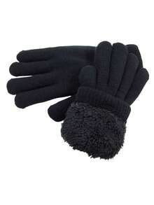 1双冬季保暖羊毛针织手套，加厚保暖，适合骑行、滑雪等户外活动，黑色全指针织手套，男女通用 - 彩色 - 查看 7