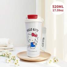 Miniso 这款官方授权的 Hello Kitty 304 不锈钢旅行咖啡杯容量为 520 毫升/17.6 盎司，杯身印有经典的 Hello Kitty IP 图案（1 个）。 - 紅白色 - 查看 1