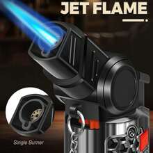 4-Pack Refillable Windproof Jet Flame Lighter, Portable & Adjustable & Rotating Head, Butane Gas Lighters Outdoor Camping & Travel - Wb151-4pcs - View 2