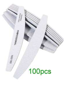 5Pcs/10Pcs Grey Nail Art File Half Moon Buffer Block Double Sided Manicure Files Sticks Nail Salon Tools - Light Grey - View 11