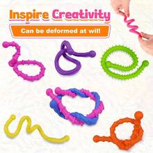 Sensory Elastic Rope Toys, 6-Piece Set, Textured Sensory Toys For Restlessness, Calmness, And Travel - Màu sắc hỗn hợp - Xem 5