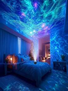 Northern Lights Projector Night Light - Aurora Borealis & Water Ripple LED Lamp With Remote, 16 Color Changing Starry Sky & Galaxy Effects, USB Powered Mood Lighting For Bedroom, Home Theater, Christmas Decor, Relaxation & Party Decorations - 彩色 - 查看 11