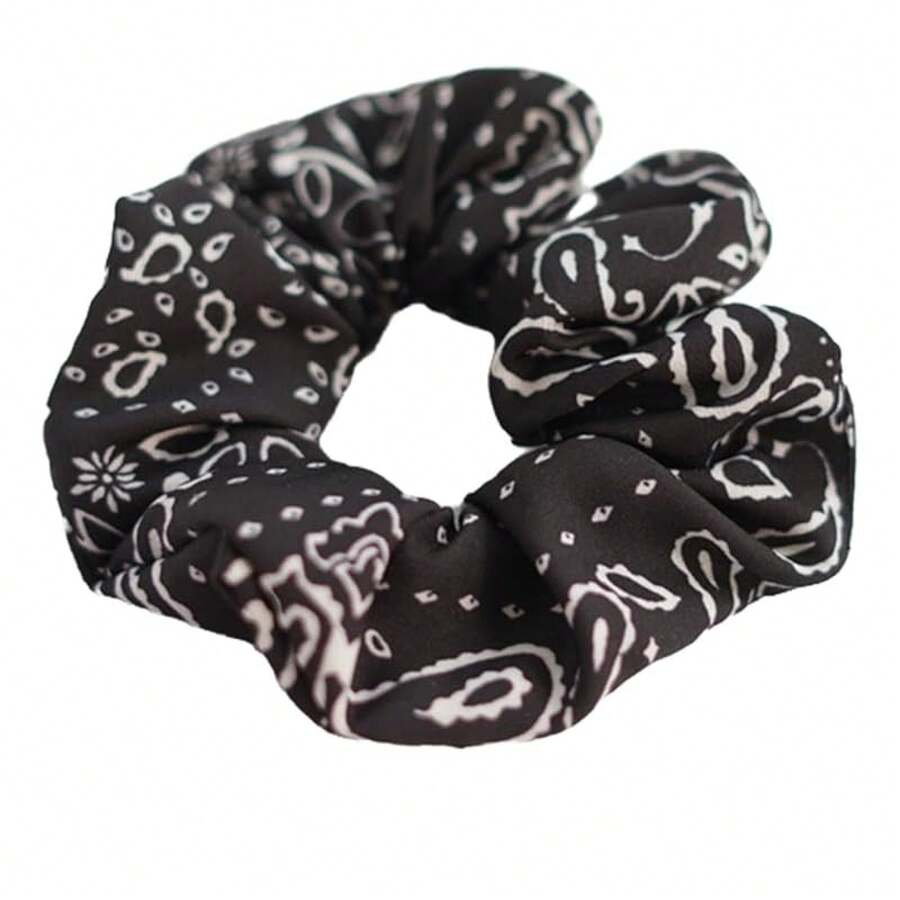 Korean Style Pearl Scrunchies - Fashion Floral Fabric Hair Ties Women - Korean Flower Accessoriesvalentine's Day RFC0 - 88-黑 - 查看 1