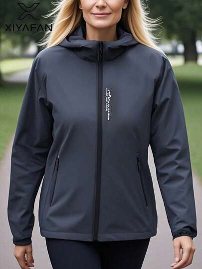 1 pieza Chaqueta ligera y transpirable para mujer, abrigo deportivo para otoño