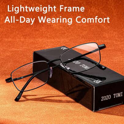 Óculos de leitura com armação quadrada, visão nítida, leve e confortável, unissex