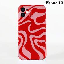 1pc Minimalist Asymmetrical Patchwork Pattern Glossy Hard Shell Phone Case, Suitable For IPhone 11/12/13/14/15/16 Pro Max