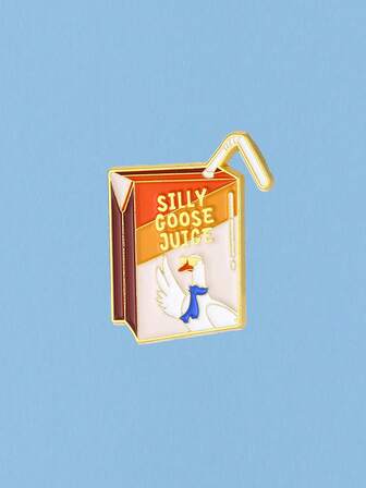 1PC牛仔布盒子鸭徽章休闲风格胸针锌合金胸针背包帽子装饰胸针复古风格胸针适合赠送礼物给朋友收藏胸针