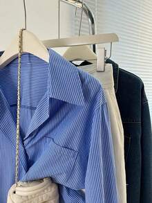 Plus Size Striped Loose Fit Elegant & Versatile Blouse