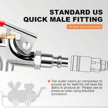 2-Way Connection Air Nozzle Blow Gun, Rubber Tip Air Nozzle With 1/4 In Standard Quick Fitting, Air Compressor Accessories Air Blower Gun For Air Inflation And Dedusting,24274068 - Black - View 5