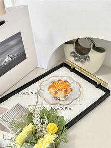 1/2/4/6pcs Food Trays, For Holding Desserts, Cakes - Transparent Lace Plate 15cm - View 13