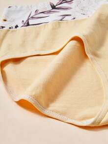 5 Stück nahtlose Dreieck-Höschen in großen Größen für Damen, hohe Taille, bequeme Unterwäsche, eleganter Blumenprint, mehrere Farben, elastischer Stoff, atmungsaktiv, weich, seidiger Griff - Verschiedenfarbig - Übersicht 10