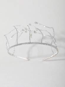 1pc Crystal Embellished Headband, Elegant Hair Accessory Suitable For Weddings, Parties, Banquets, Birthdays And Other Occasions