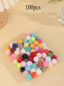 100 quả cầu len nhiều màu, sợi polyester, quả cầu len đàn hồi cao, quả cầu len giảm đau, phụ kiện trang trí thủ công tự làm cho học sinh, quả cầu len nhỏ dùng làm đồ dùng sổ lưu niệm, nhãn dán văn phòng phẩm. - Nhiều màu - Xem 6