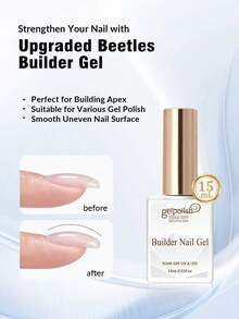 15ml Gel constructor de uñas, 7 en 1 transparente constructor para uñas, gel de esmalte de uñas curado con lámpara LED, base de goma, fortalecedor, engrosador, extensión, pegamento de rhinestones en un frasco para regalos de salón de belleza DIY en el hogar