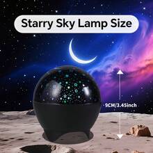 Veilleuse LED RVB alimentée par USB avec projection d'étoiles et de lune - Projecteur ambiant à changement de couleur pour la chambre, le salon ou la décoration de fête, veilleuse de chambre, lumière d'étoile, lumière de plafond, projecteur de lune, lampe de projection, lumière LED de chambre, veilleuse, décoration de chambre, lumière de salon - Noir - Voir 9