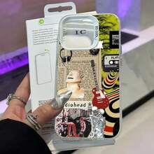 Funda de teléfono de diseño de moda vintage Radiohead para 17 16 15 14 13 12 11 Pro Max Plus color aire a prueba de golpes cubierta trasera plateada - Z7 - Ver 5