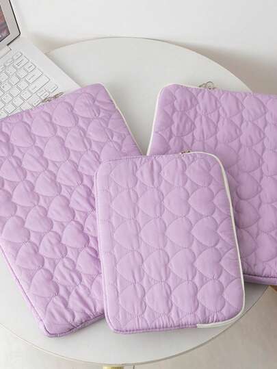 A Quilted Heart-Shaped High- Laptop Sleeve And Tablet Case, Suitable For Home, Travel, Vacation, And School Use. It Makes A Great Birthday Gift For Friends And Teachers. Laptop Case Laptop Cover Computer Bag Laptop Bag Water Resistant Travel Essentials