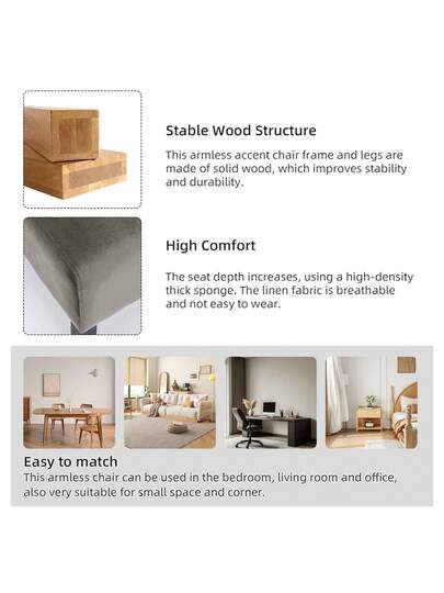 Dining Chairs, Vanity Chair, Thickened Cushions, Padded Seats, Bureau Living Room Armchairs view 3