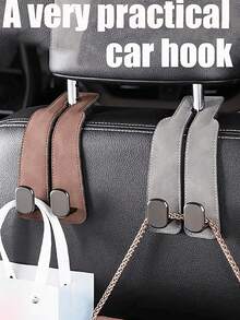 Car Hook, Car Seat Back Double Hook, Multifunctional Car Rear Seat Mobile Phone Holder