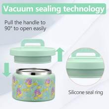 3D Pattern 8OZ Thermal Lunch Box, Mini Insulated Stew Cup, Convenient Thermal Bottle, Double Layer 304 Stainless Steel Soup Bowl, Leak-Proof Sealed Storage Container, Thermal Insulation Food Bottle, Wide Mouth Soup Bowl, Gift Idea - Multicolor - View 7