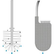 Joseph Joseph Toilet Brush With Slim Holder Flexible Anti-Drip, Grey/White - 不銹鋼 - 查看 8